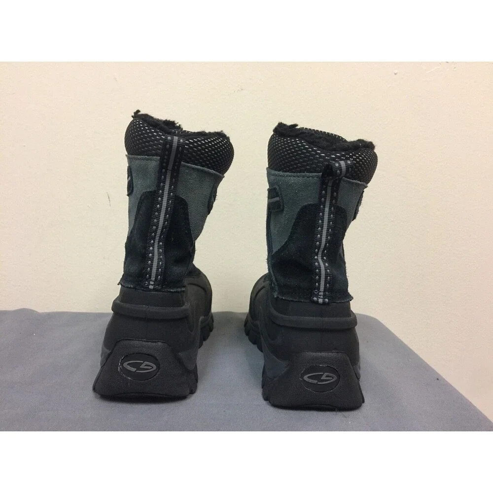 Target Boys Snow Boots Black And Gray  Suede Upper size 11